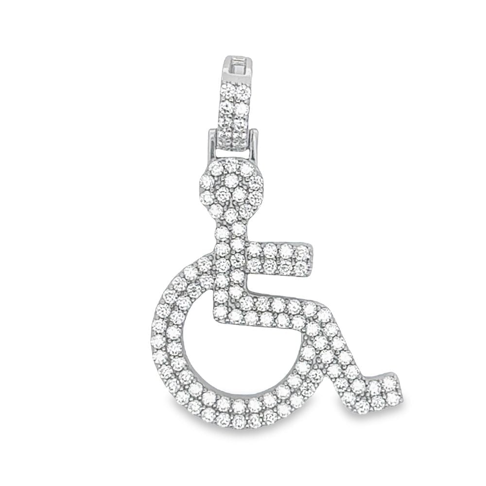 Handicap VVS Moissanite Pendant 1.42cttw .925 Sterling Silver HipHopBling