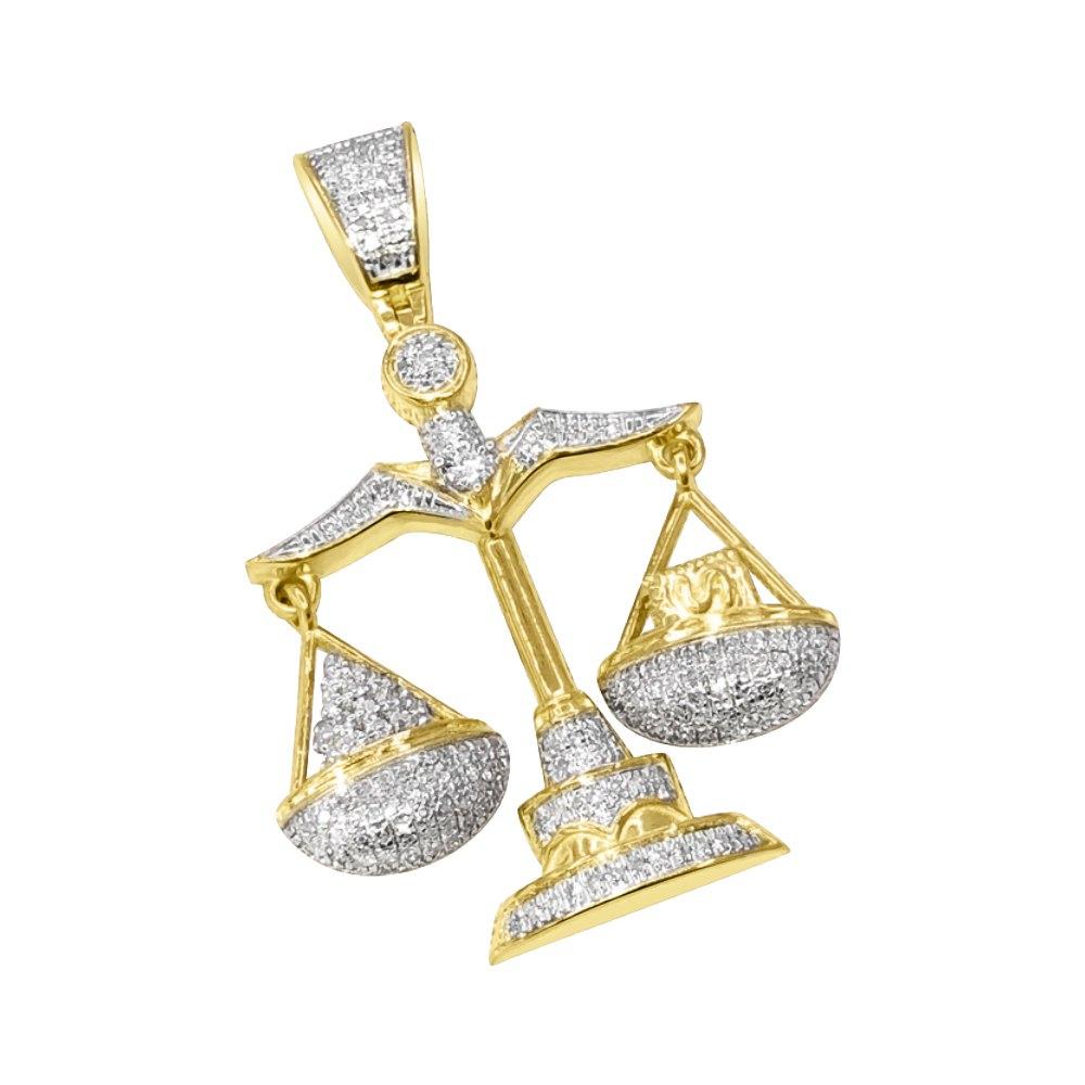 Hanging Scale Money Diamond Pendant .50cttw 10K Yellow Gold HipHopBling
