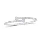 Heart Baguette Diamond Bangle Bracelet 10K Gold 10K White Gold HipHopBling