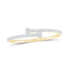 Heart Baguette Diamond Bangle Bracelet 10K Gold 10K Yellow Gold HipHopBling