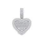 Heart Baguette VVS Moissanite Pendant .925 Sterling Silver HipHopBling