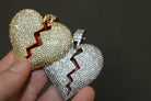 Heart Breaker Rhodium CZ Bling Bling Pendant HipHopBling