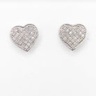 Heart Diamond .25cttw Earrings .925 Sterling Silver HipHopBling