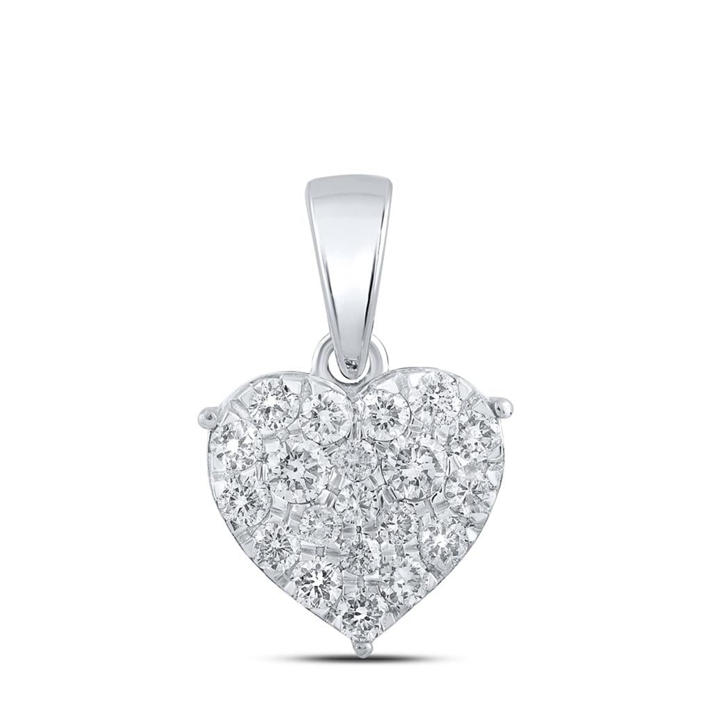 Heart Diamond Charm Pendant 10K Gold 10K White Gold HipHopBling