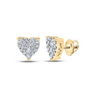 Heart Diamond Earrings 10K Gold | 4 Sizes 10K Yellow Gold .25 Carat HipHopBling