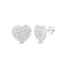 Heart Halo Stud Diamond Earrings .50cttw 10K Gold 10K White Gold HipHopBling