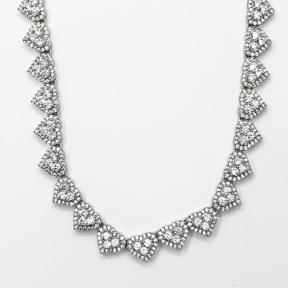 Heart Link Bling Bling CZ Iced Out Chain Yellow Gold 18" HipHopBling