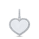 Heart Picture Frame Diamond Pendant 10K Gold 10K White Gold HipHopBling