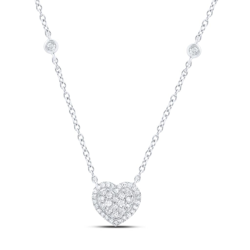 Heart Solitaire Diamond Pendant Necklace 10K Gold 10K White Gold HipHopBling