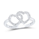 Heart Stack Diamond Ring 10K Gold 10K White Gold HipHopBling