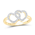 Heart Stack Diamond Ring 10K Gold 10K Yellow Gold HipHopBling