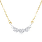 Heart Wings Diamond Charm Pendant Necklace 10K Gold 10K Yellow Gold HipHopBling