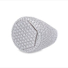 Hex Circle Iced Out VVS Moissanite Ring .925 Sterling Silver White Gold 7 HipHopBling