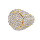 Hex Circle Iced Out VVS Moissanite Ring .925 Sterling Silver Yellow Gold 7 HipHopBling