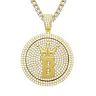 Hip Hop Bling Crown Spinning Medallion Gold Pendant Yellow Gold HipHopBling