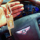 Hip Hop Bling Logo Block Pendant White Gold HipHopBling