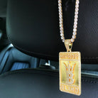 Hip Hop Bling Logo Block Pendant White Gold HipHopBling