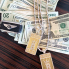 Hip Hop Bling Logo Block Pendant White Gold HipHopBling