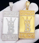 Hip Hop Bling Logo Block Pendant White Gold HipHopBling