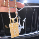 Hip Hop Bling Logo Block Pendant Yellow Gold HipHopBling