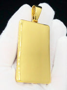 Hip Hop Bling Logo Block Pendant Yellow Gold HipHopBling
