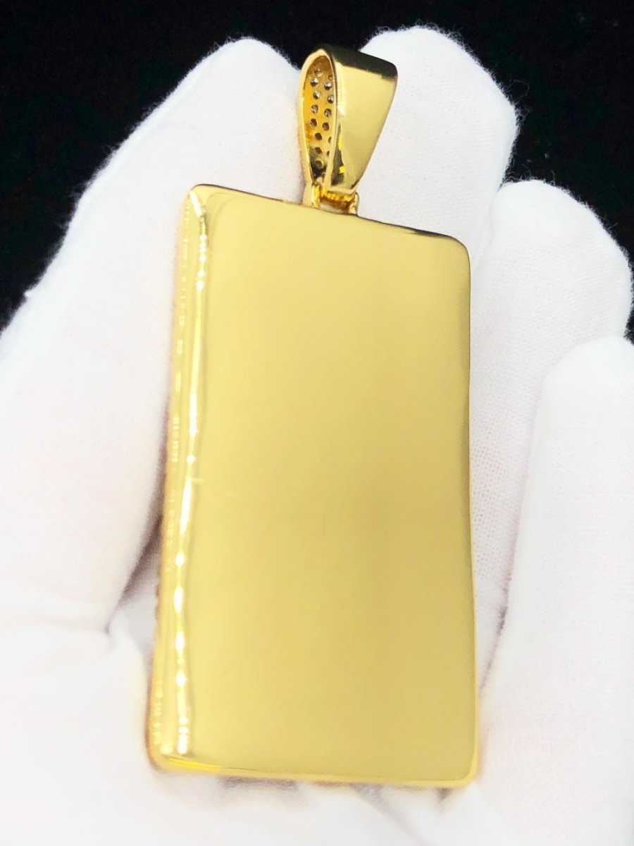 Hip Hop Bling Logo Block Pendant Yellow Gold HipHopBling