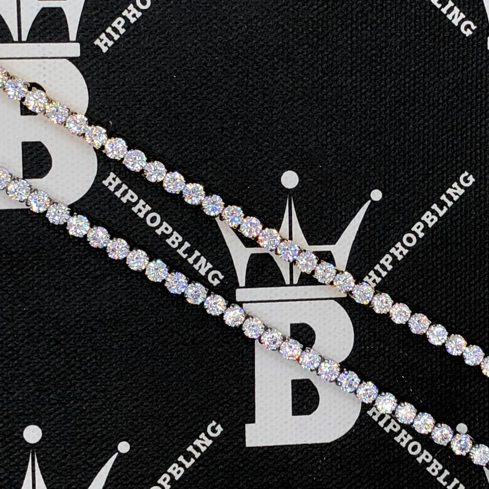 Hip Hop Bling VVS Iced Out Tennis Bracelet 4MM White Gold 8" HipHopBling