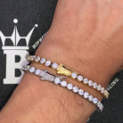Hip Hop Bling VVS Iced Out Tennis Bracelet 4MM White Gold 8" HipHopBling