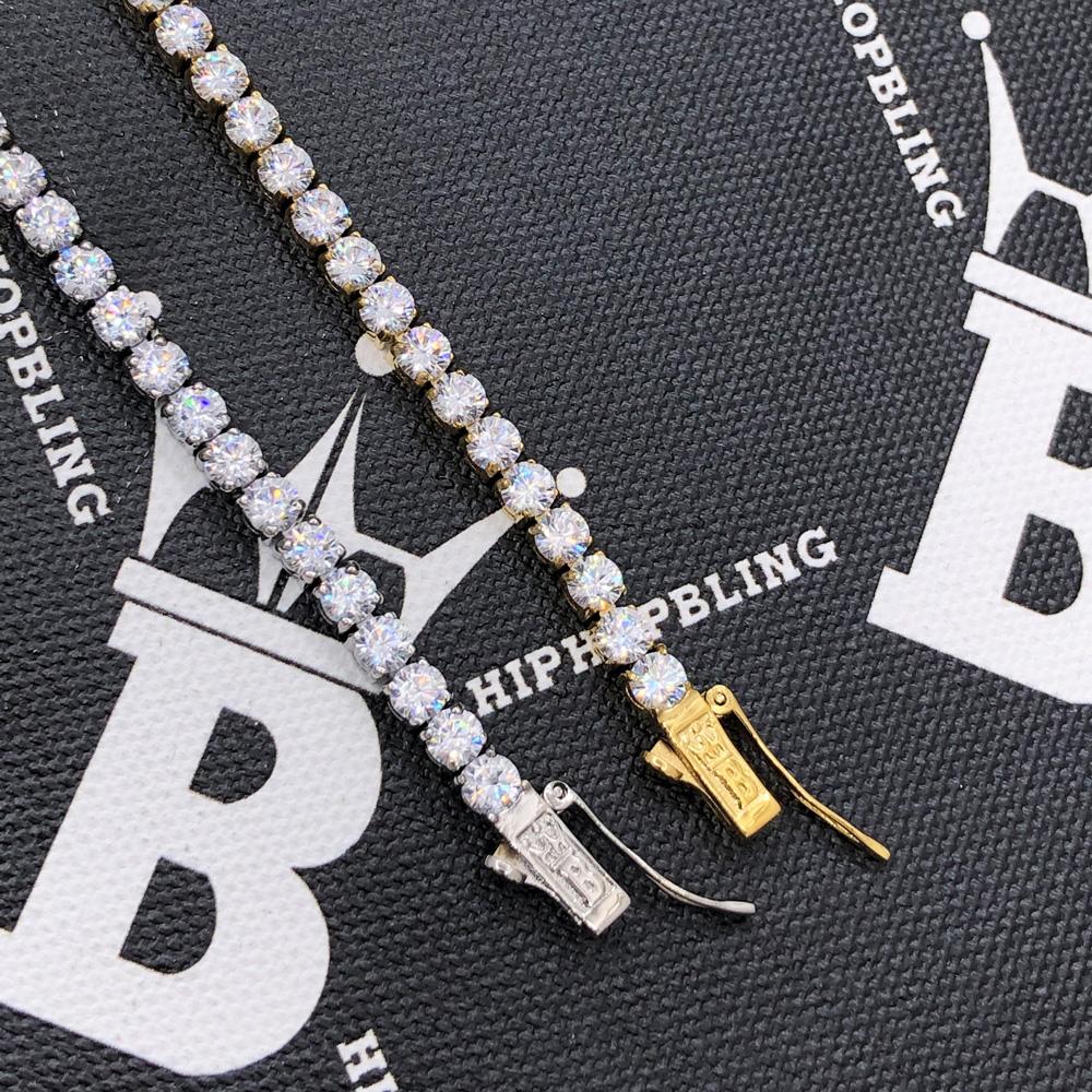 Hip Hop Bling VVS Iced Out Tennis Bracelet 4MM Yellow Gold 8" HipHopBling