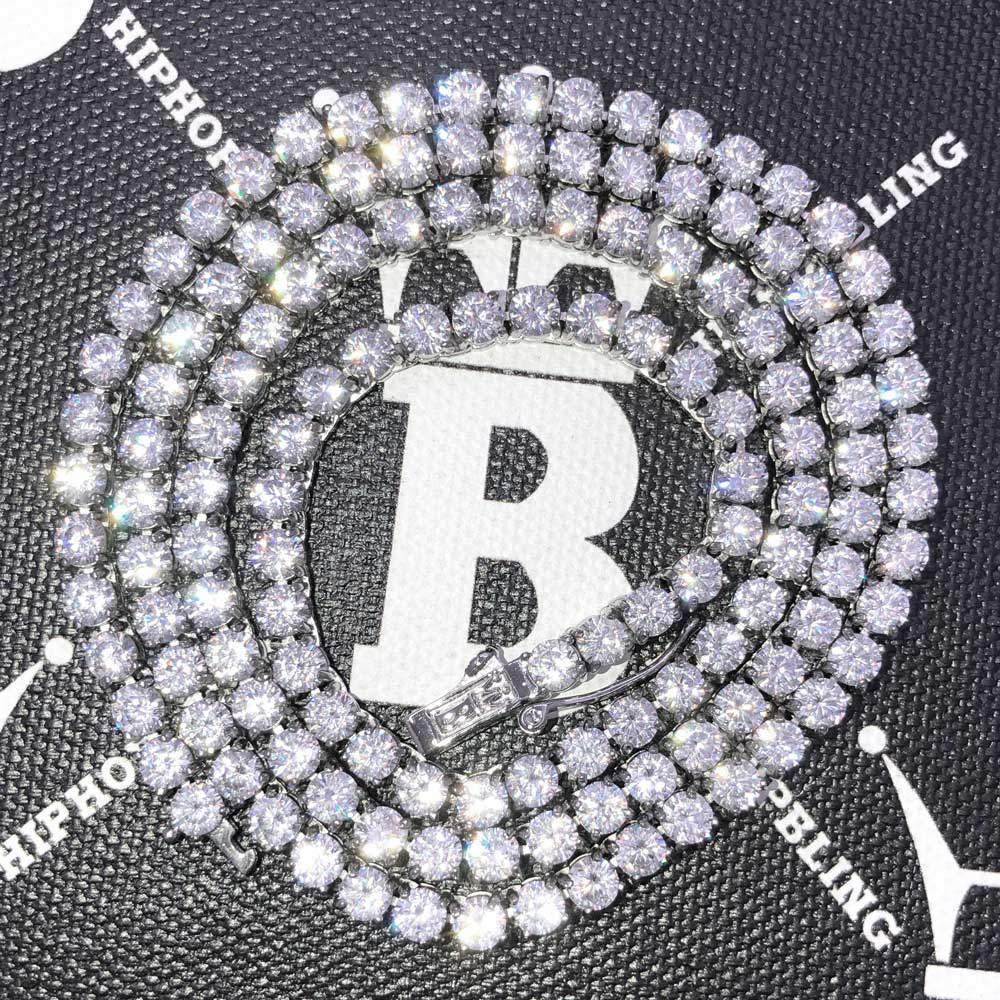 Hip Hop Bling VVS Iced Out Tennis Chain 4MM White Gold 16" HipHopBling