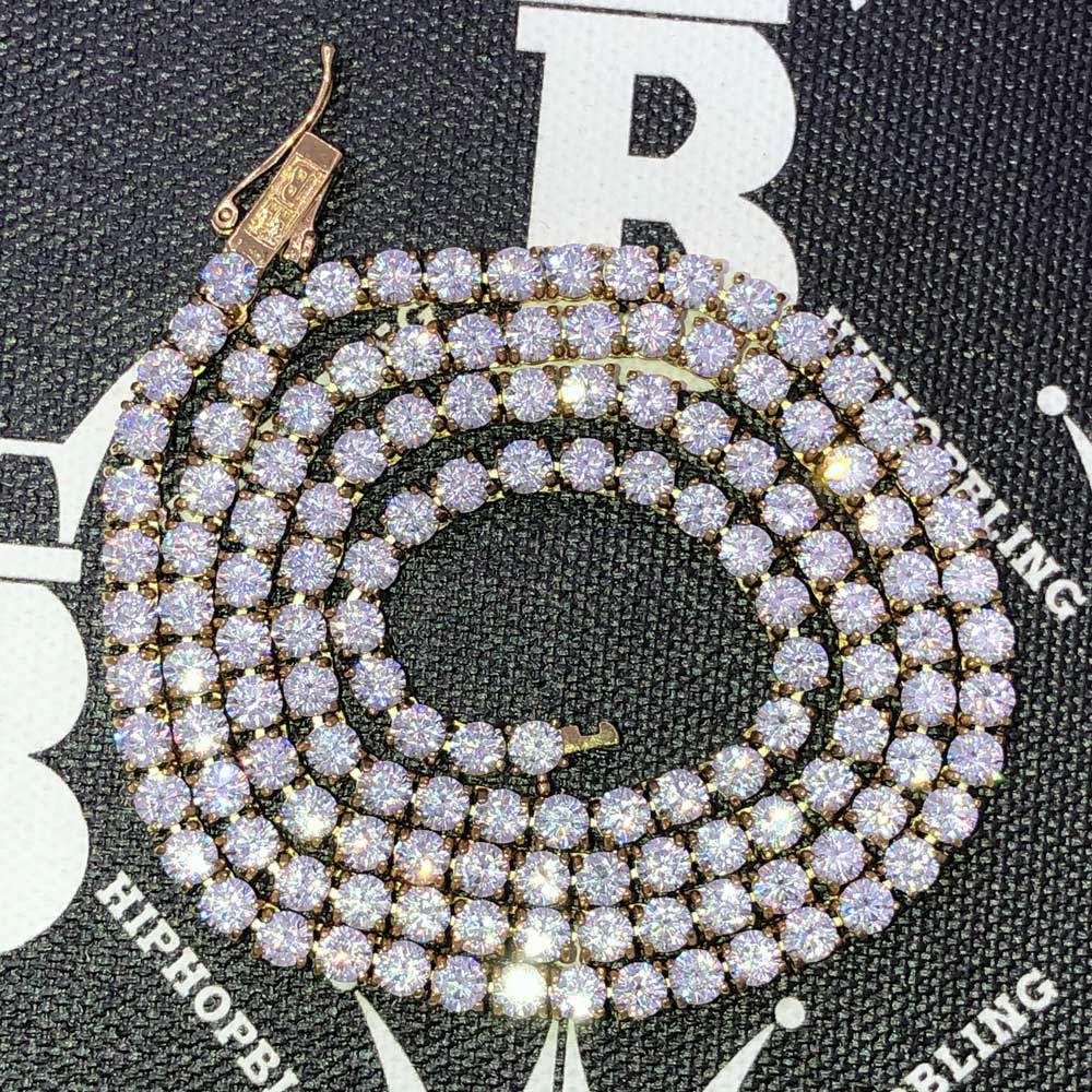 Hip Hop Bling VVS Iced Out Tennis Chain 4MM White Gold 16" HipHopBling