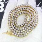 Hip Hop Bling VVS Iced Out Tennis Chain 4MM Yellow Gold 16" HipHopBling