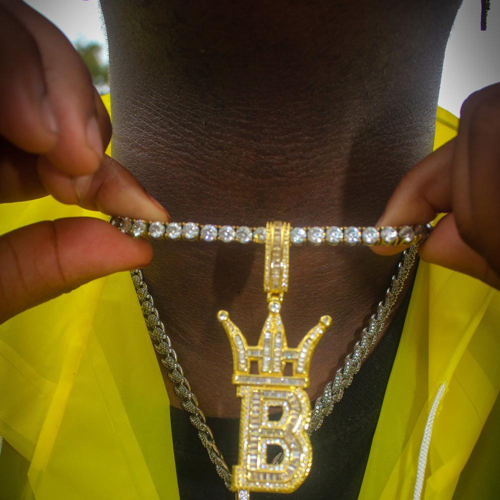 Hip Hop Bling VVS Iced Out Tennis Chain 4MM Yellow Gold 16" HipHopBling