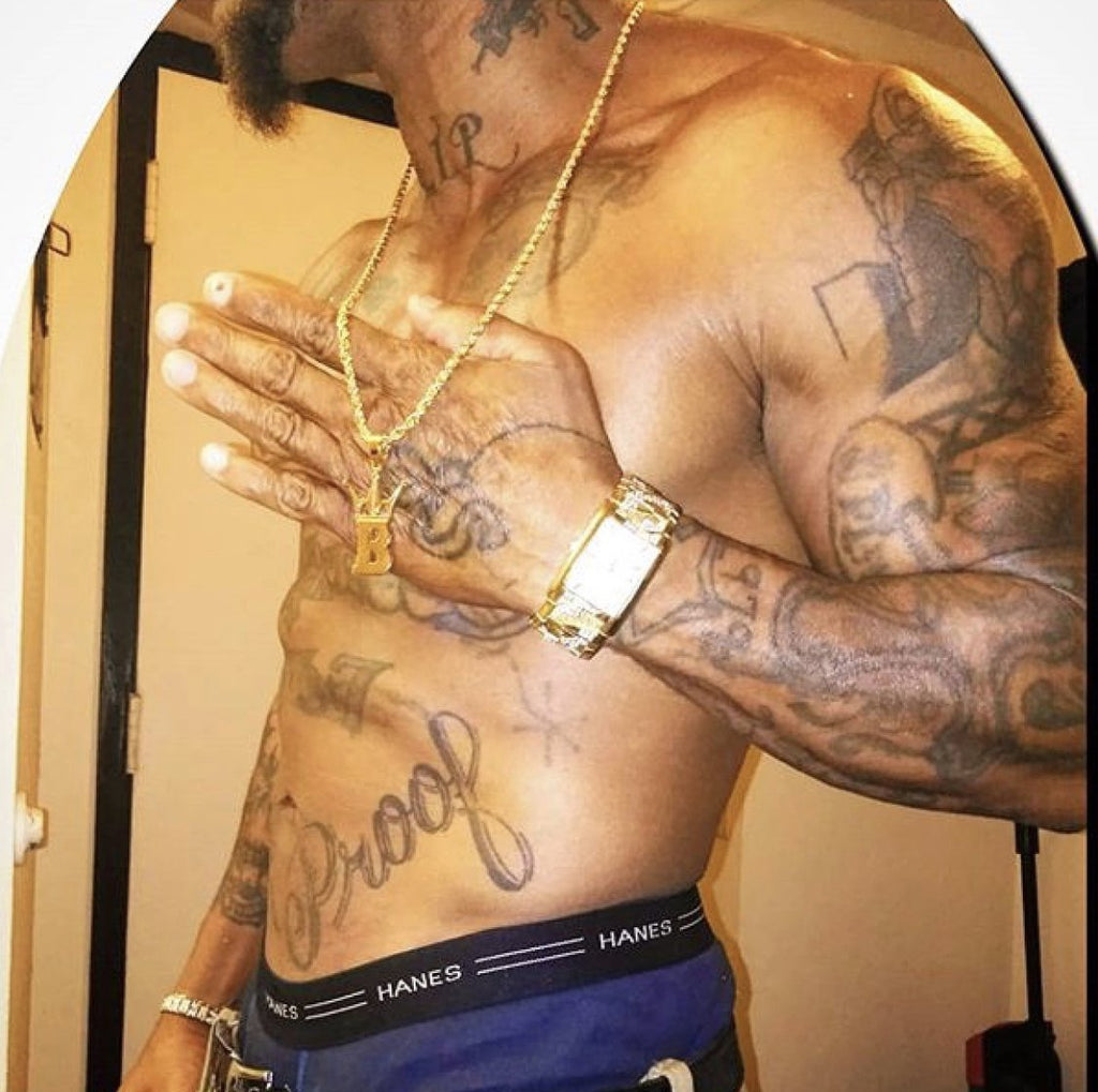 HipHopBling Classic Logo Pendant in Gold HipHopBling