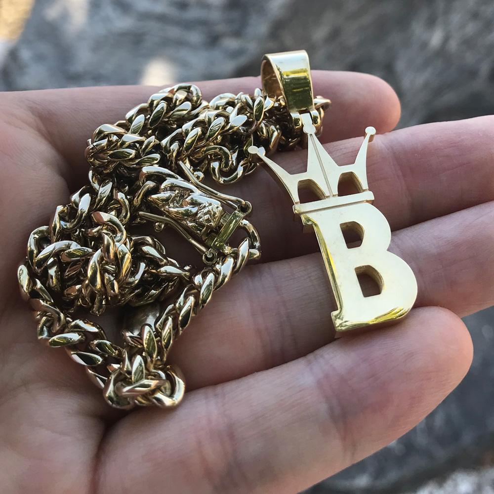 HipHopBling Classic Logo Pendant in Gold HipHopBling