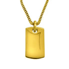 HipHopBling Gold Dog Tag Pendant Free 2.5MM Franco 24 Inch Chain HipHopBling