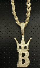 HipHopBling Logo 3D Large Gold Micro Pave Pendant HipHopBling