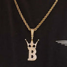 HipHopBling Logo .925 Silver Gold CZ Iced Out Pendant HipHopBling