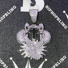 Holding the Cross CZ Hip Hop Bling Bling Pendant Yellow Gold HipHopBling