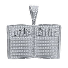 Holy Bible CZ Iced Out Pendant .925 Sterling Silver Yellow Gold HipHopBling