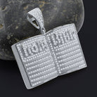 Holy Bible CZ Iced Out Pendant .925 Sterling Silver Yellow Gold HipHopBling