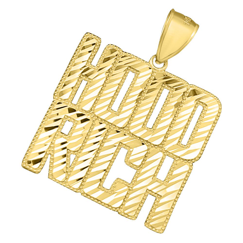 Hood Rich DC 10K Yellow Gold Pendant HipHopBling