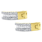 Hoop Baguette Diamond Earrings .28cttw 10K Yellow Gold HipHopBling