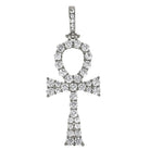Hot Ankh Bling Bling CZ Cross in Rhodium HipHopBling