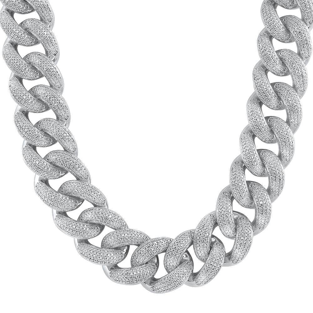 HUGE 24MM 3D Cuban Bling Bling Chain White/Yellow Gold Yellow Gold 18" HipHopBling