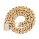 HUGE 24MM 3D Cuban Bling Bling Chain White/Yellow Gold Yellow Gold 18" HipHopBling