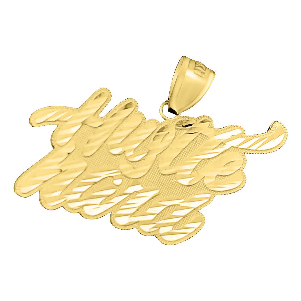 Hustle Hard DC 10K Yellow Gold Pendant HipHopBling