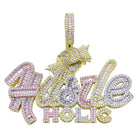 Hustle Holic 3 Tone Baguette VVS CZ Bling Iced Out Pendant 3 Tone HipHopBling