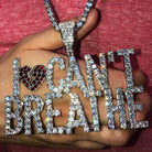 I Can't Breathe Bling Bling Hip Hop Pendant White Gold HipHopBling