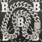 Ice Medley Cuban Bling Bling Chain 20MM White / Yellow Gold White Gold 18" HipHopBling